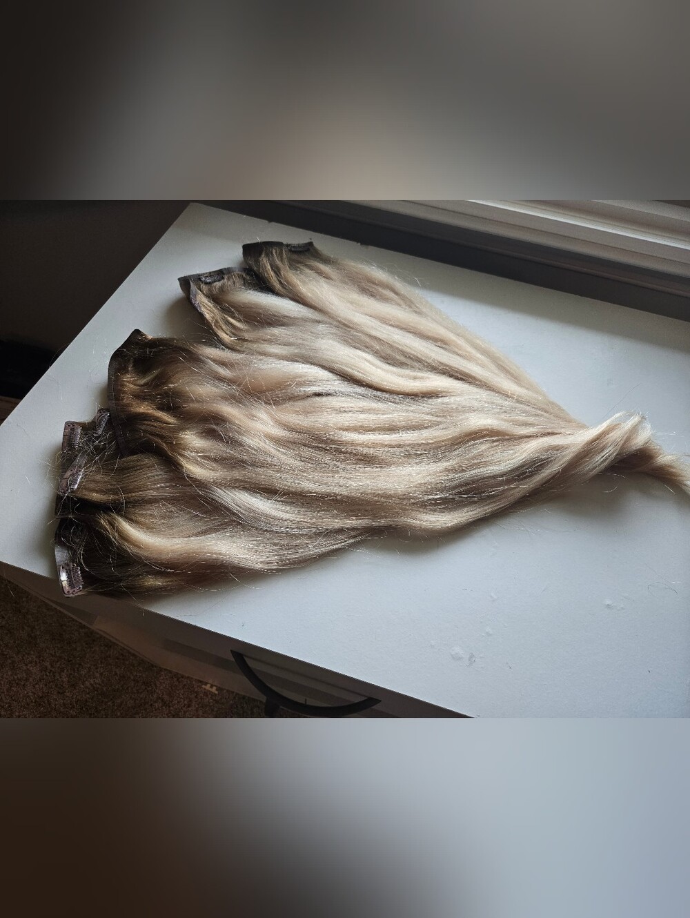 BELLAMI 20in Rooted Cool/Butter Blonde Silk Seam Clip In Extensions 180g 5pc